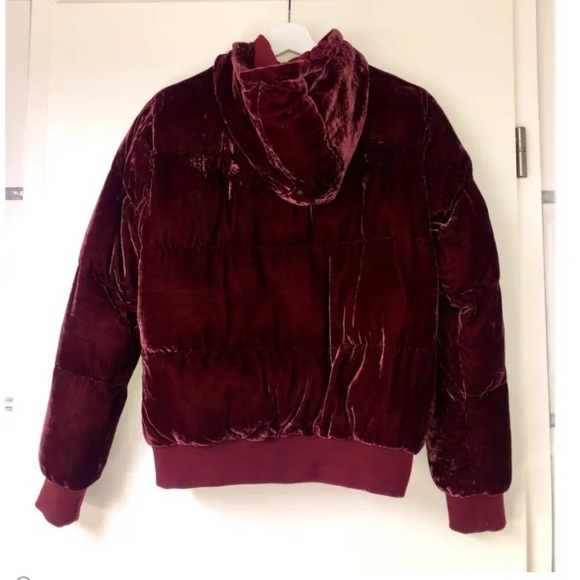 Revolve LPA Velvet Puffer Coat in Rust - Picture 3 of 6